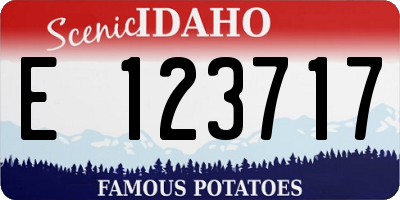 ID license plate E123717