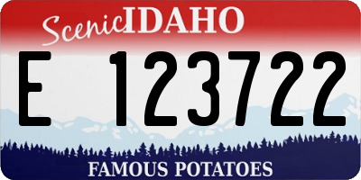 ID license plate E123722