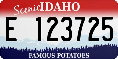 ID license plate E123725