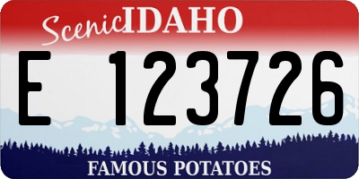 ID license plate E123726