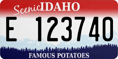 ID license plate E123740