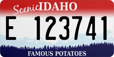 ID license plate E123741