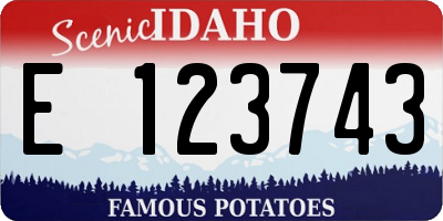 ID license plate E123743