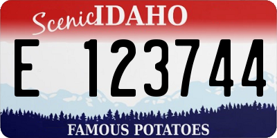 ID license plate E123744