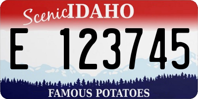 ID license plate E123745