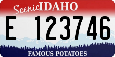 ID license plate E123746