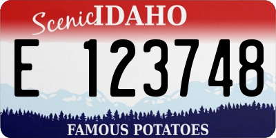 ID license plate E123748