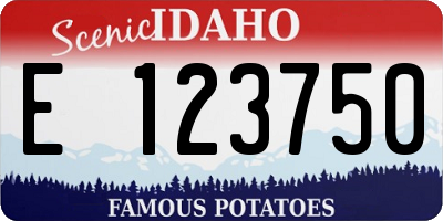 ID license plate E123750