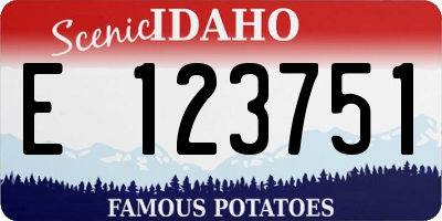 ID license plate E123751