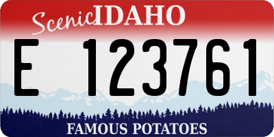 ID license plate E123761