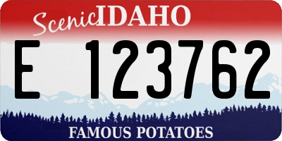 ID license plate E123762