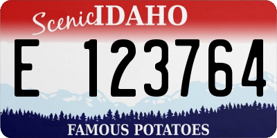 ID license plate E123764
