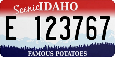 ID license plate E123767