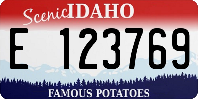 ID license plate E123769