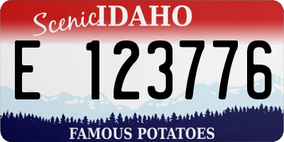 ID license plate E123776