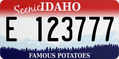 ID license plate E123777