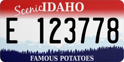 ID license plate E123778