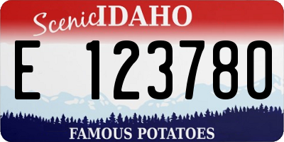 ID license plate E123780