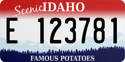 ID license plate E123781