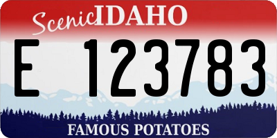 ID license plate E123783