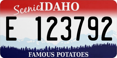 ID license plate E123792