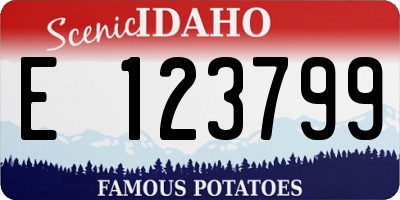 ID license plate E123799