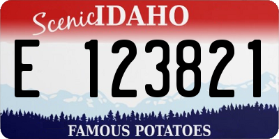 ID license plate E123821