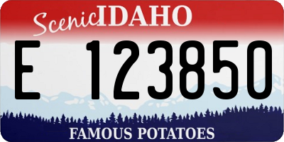 ID license plate E123850