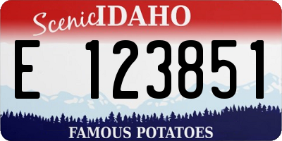 ID license plate E123851