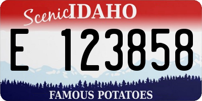ID license plate E123858