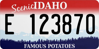 ID license plate E123870