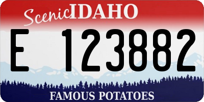 ID license plate E123882