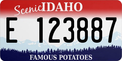 ID license plate E123887