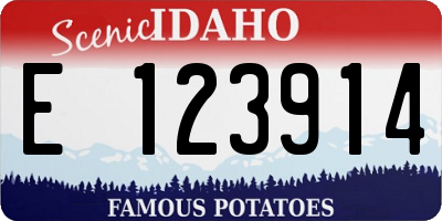 ID license plate E123914