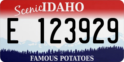 ID license plate E123929
