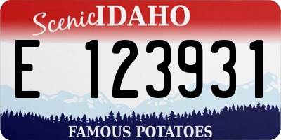ID license plate E123931