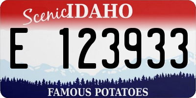ID license plate E123933