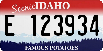ID license plate E123934