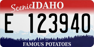 ID license plate E123940