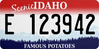ID license plate E123942