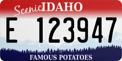 ID license plate E123947