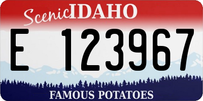 ID license plate E123967