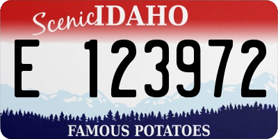 ID license plate E123972