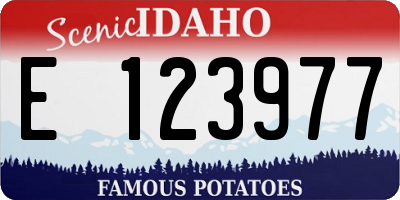 ID license plate E123977