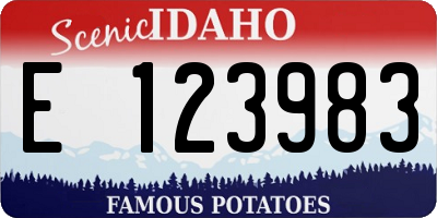 ID license plate E123983