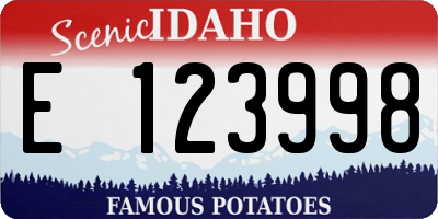 ID license plate E123998