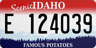 ID license plate E124039
