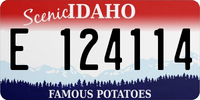 ID license plate E124114