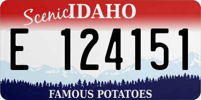 ID license plate E124151