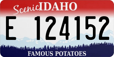 ID license plate E124152